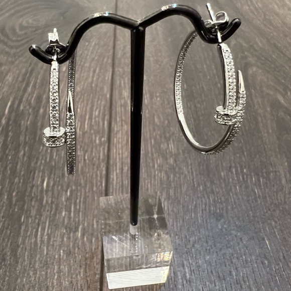 Bundle Deal 18K White and Yellow Gold Plated Nail earrings. Comes with 2 pairs - Picture 3 of 6